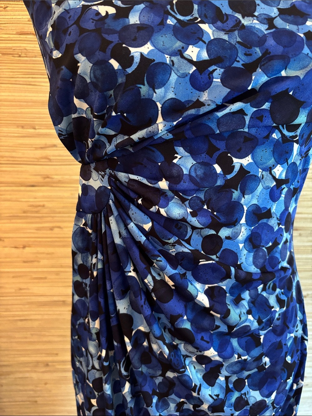 Connected apparel Blue Printed Sheath Dress - Elegant Knot Detail size 8 EUC! - Picture 2 of 9